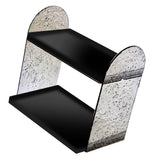 2 Tier Desk Organizer Double Layer Storage Rack Transparent Desktop Stand Holder for Stationery Cosmetic Glossy Black