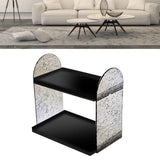 2 Tier Desk Organizer Double Layer Storage Rack Transparent Desktop Stand Holder for Stationery Cosmetic Glossy Black