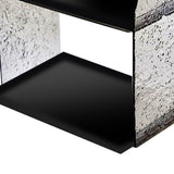 2 Tier Desk Organizer Double Layer Storage Rack Transparent Desktop Stand Holder for Stationery Cosmetic Glossy Black