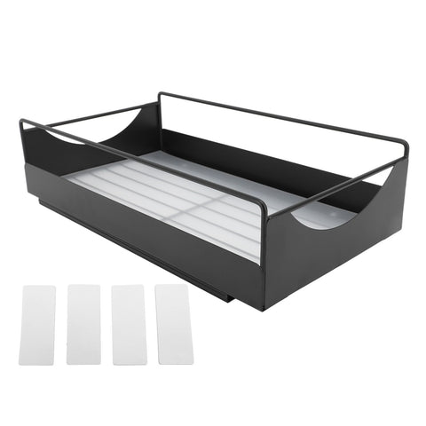Pull Out Cabinet Organizer Carbon Steel Smooth Sliding Silent Slide Out Pantry Shelves for Bathroom Wardrobe Black M 227x401x85mm In Australia - Darrahopens