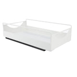 Pull Out Cabinet Organizer Carbon Steel Smooth Sliding Silent Slide Out Pantry Shelves for Bathroom Wardrobe White M 227x401x85mm