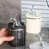 Toothpick Holder Large Capacity Fashion Look Toothpick Container Storage Box Jar for Home Restaurant Smoky Gray
