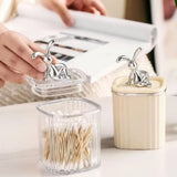 Toothpick Holder Large Capacity Fashion Look Toothpick Container Storage Box Jar for Home Restaurant Smoky Gray