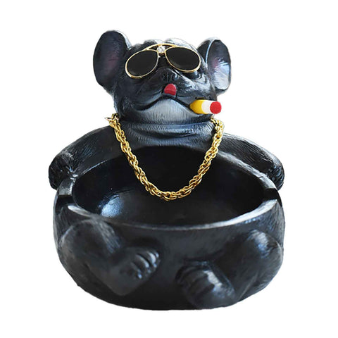Cartoon Animal Ashtray Household Innovative Decorative Bully Dog Ashtray for Living Room Black In Australia - Darrahopens