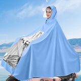 Electric Motorcycle Rain Cape Extended Full Body with Helmet Rainstorm Proof for Mobility Scooter Bicycle Cycling Sky Blue XXXXL In Australia - Darrahopens