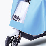 Electric Motorcycle Rain Cape Extended Full Body with Helmet Rainstorm Proof for Mobility Scooter Bicycle Cycling Sky Blue XXXL