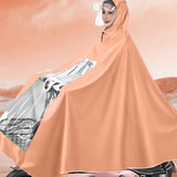 Electric Motorcycle Rain Cape Extended Full Body with Helmet Rainstorm Proof for Mobility Scooter Bicycle Cycling Orange XXXXL In Australia - Darrahopens