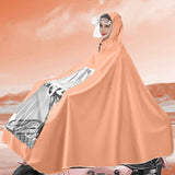 Electric Motorcycle Rain Cape Extended Full Body with Helmet Rainstorm Proof for Mobility Scooter Bicycle Cycling Orange XXXXL In Australia - Darrahopens