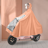 Electric Motorcycle Rain Cape Extended Full Body with Helmet Rainstorm Proof for Mobility Scooter Bicycle Cycling Orange XXXXL