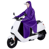 Electric Bike Raincoat Enlarged Protection Oxford Cloth Adults Sleeve Rain Poncho for Cycling Purple 5XL