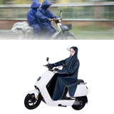 Electric Bike Raincoat Enlarged Protection Oxford Cloth Adults Sleeve Rain Poncho for Cycling Navy Blue 5XL