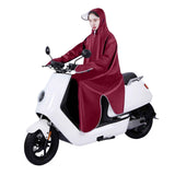 Electric Bike Raincoat Enlarged Protection Oxford Cloth Adults Sleeve Rain Poncho for Cycling Wine Red 5XL In Australia - Darrahopens