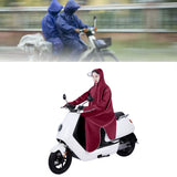 Electric Bike Raincoat Enlarged Protection Oxford Cloth Adults Sleeve Rain Poncho for Cycling Wine Red 5XL