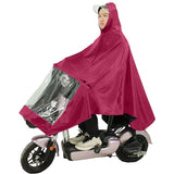 Motorcycle Rain Poncho Rainstorm Protection Unisex Single Oxford Cloth Motorcycle Adult Raincoat for Electric Bike Jujube Red