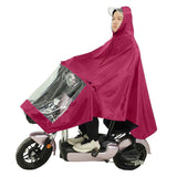 Motorcycle Rain Poncho Rainstorm Protection Unisex Single Oxford Cloth Motorcycle Adult Raincoat for Electric Bike Jujube Red