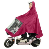 Motorcycle Rain Poncho Rainstorm Protection Unisex Single Oxford Cloth Motorcycle Adult Raincoat for Electric Bike Jujube Red