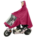 Motorcycle Rain Poncho Rainstorm Protection Unisex Single Oxford Cloth Motorcycle Adult Raincoat for Electric Bike Jujube Red