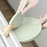 Mini Broom Dustpan Set Smile Face Plastic Handheld Efficient Cleaning Portable Tiny Brush Dustpan for Tabletop Office Green