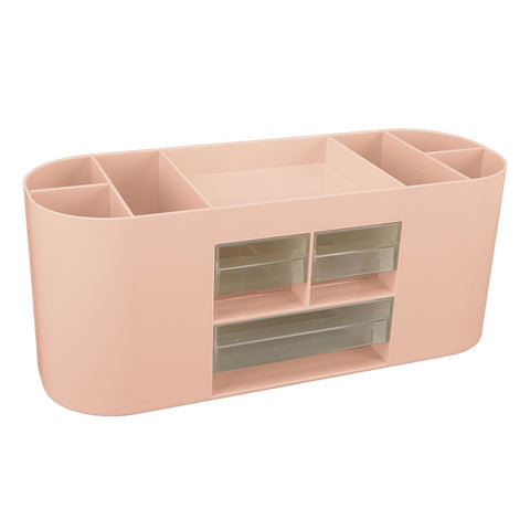 Pen Holder with Transparent Drawers Large Capacity Multiple Compartment Plastic Pencil Storage Organizer for Office Desk Pink In Australia - Darrahopens