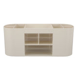 Pen Holder with Transparent Drawers Large Capacity Multiple Compartment Plastic Pencil Storage Organizer for Office Desk White