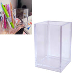 Acrylic Pencil Pen Holder Cup Transparent Clear Makeup Brush Storage Box Desktop Stationery Organizer for Office School Home In Australia - Darrahopens