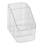 Pen Holder with 3 Compartments PP Transparent Makeup Brush Holder Desktop Stationery Organizer for Bedroom Dorm School Office In Australia - Darrahopens