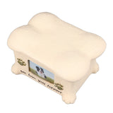 Pet Memorial Urns for Dog Ashes Pet Urns Box Dog Ashes Keepsake Box Dog Urn With 2 Paws Photo Display Bone Shaped Lid