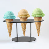 Ice Cream Cone Holder Stand Acrylic 3 Holes Hand Roll Sushi Display Stand for Party Wedding Christmas Thanksgiving