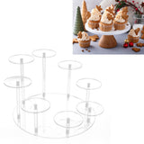 Acrylic Cupcake Stands Stable Round Anime Figure Doll Platter Display Stand for Wedding Birthday Party Transparent