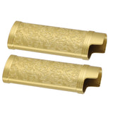2PCS Lighter Case Cover Vintage Style Floral Stamped Zinc Alloy Shell for Lighter Protection Gold
