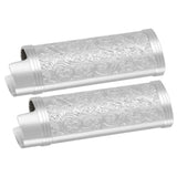 2PCS Lighter Case Cover Vintage Style Floral Stamped Zinc Alloy Shell for Lighter Protection Silver