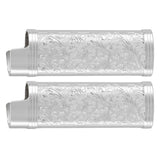 2PCS Lighter Case Cover Vintage Style Floral Stamped Zinc Alloy Shell for Lighter Protection Silver