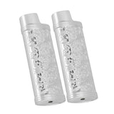 2PCS Lighter Case Cover Vintage Style Floral Stamped Zinc Alloy Shell for Lighter Protection Silver