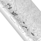 2PCS Lighter Case Cover Vintage Style Floral Stamped Zinc Alloy Shell for Lighter Protection Silver