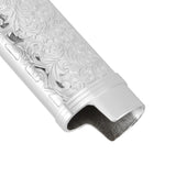 2PCS Lighter Case Cover Vintage Style Floral Stamped Zinc Alloy Shell for Lighter Protection Silver