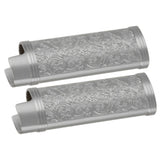 2PCS Lighter Case Cover Vintage Style Floral Stamped Zinc Alloy Shell for Lighter Protection Gray
