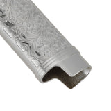 2PCS Lighter Case Cover Vintage Style Floral Stamped Zinc Alloy Shell for Lighter Protection Gray