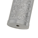 2PCS Lighter Case Cover Vintage Style Floral Stamped Zinc Alloy Shell for Lighter Protection Gray
