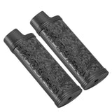 2PCS Lighter Case Cover Vintage Style Floral Stamped Zinc Alloy Shell for Lighter Protection Black In Australia - Darrahopens