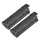2PCS Lighter Case Cover Vintage Style Floral Stamped Zinc Alloy Shell for Lighter Protection Black In Australia - Darrahopens