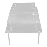 3 Set Square Clear Acrylic Cake Stand Acrylic Cupcake Stand for Cake Pizza Dessert Christmas Wedding Birthday Baby Shower Tea Party