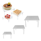 3 Set Square Clear Acrylic Cake Stand Acrylic Cupcake Stand for Cake Pizza Dessert Christmas Wedding Birthday Baby Shower Tea Party