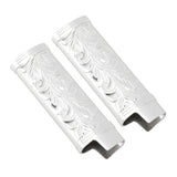 2Pcs Lighter Case Zinc Alloy Lighter Storage Container Floral Pattern for Outdoor Camping Hiking Silver