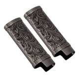 2Pcs Lighter Case Zinc Alloy Lighter Storage Container Floral Pattern for Outdoor Camping Hiking Black In Australia - Darrahopens
