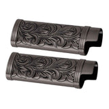 2Pcs Lighter Case Zinc Alloy Lighter Storage Container Floral Pattern for Outdoor Camping Hiking Black In Australia - Darrahopens