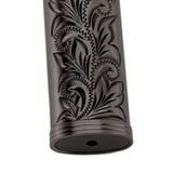 2Pcs Lighter Case Zinc Alloy Lighter Storage Container Floral Pattern for Outdoor Camping Hiking Black