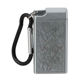 Portable Ashtray Pocket Covered with Lid Aluminum Alloy with Mini Embossed Pattern for Bar Indoor Outdoor Home Office Silver In Australia - Darrahopens