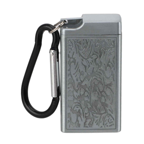 Portable Ashtray Pocket Covered with Lid Aluminum Alloy with Mini Embossed Pattern for Bar Indoor Outdoor Home Office Silver In Australia - Darrahopens
