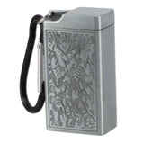 Portable Ashtray Pocket Covered with Lid Aluminum Alloy with Mini Embossed Pattern for Bar Indoor Outdoor Home Office Silver In Australia - Darrahopens