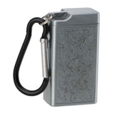 Portable Ashtray Pocket Covered with Lid Aluminum Alloy with Mini Embossed Pattern for Bar Indoor Outdoor Home Office Silver In Australia - Darrahopens